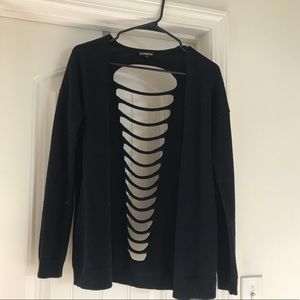 Express black slash back cardigan size S